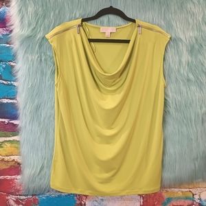 Michael Michael Kors Lime Green Cowl Neck Sleeveless Top Size L